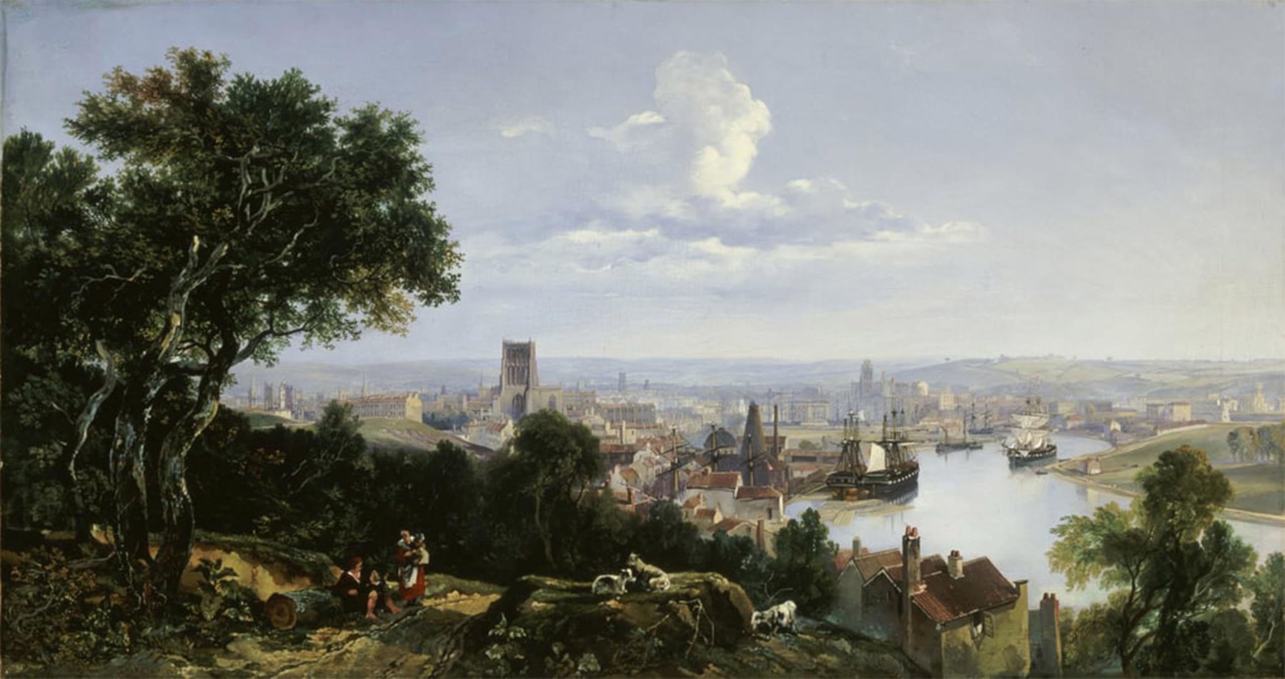 POSTERIIk Famous Modern Artwork Art Mural View of Bristol From Clifton Wood by William Muller Oil Paintings Pictures for Home Decor 60x90cm