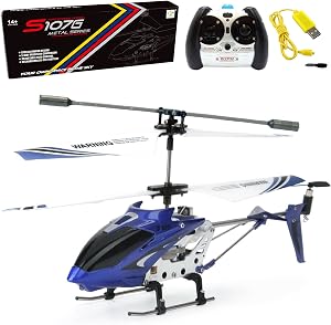Cheerwing S107/S107G Phantom 3.5 canales, minihelicóptero RC con giroscopio, Azul