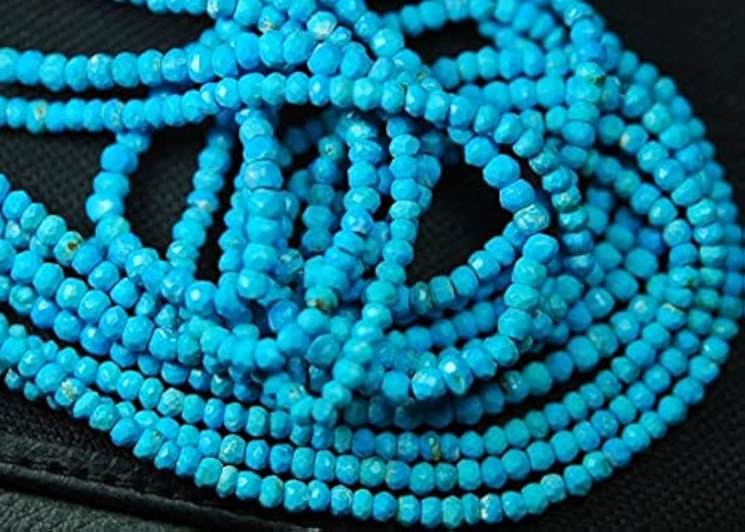 Turquoise bleue rare facettée en rondelles de 3,5mm pour bijoux haut de gamme précieux