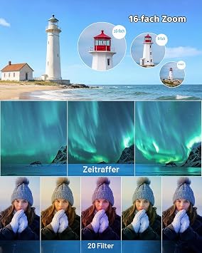 Digital Camera 4K 64MP Camera Double Camera with Auto Focus Flash 16X Zoom Anti-Shake 32GB Card Compact Vlogging Camera for Children Teenagers Adults Beginners Black