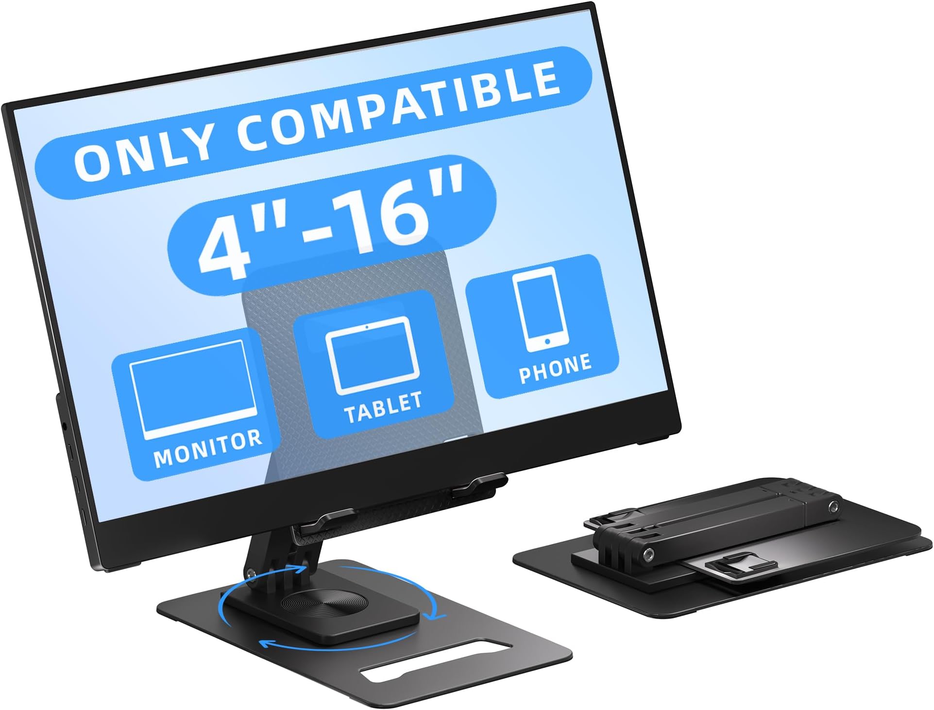 IngnokAdjustable Tablet Stand Holder - Portable Monitor Stand Compatible with Portable Monitor， Tablet, Phone, iPad, Surface Pro,Kindle