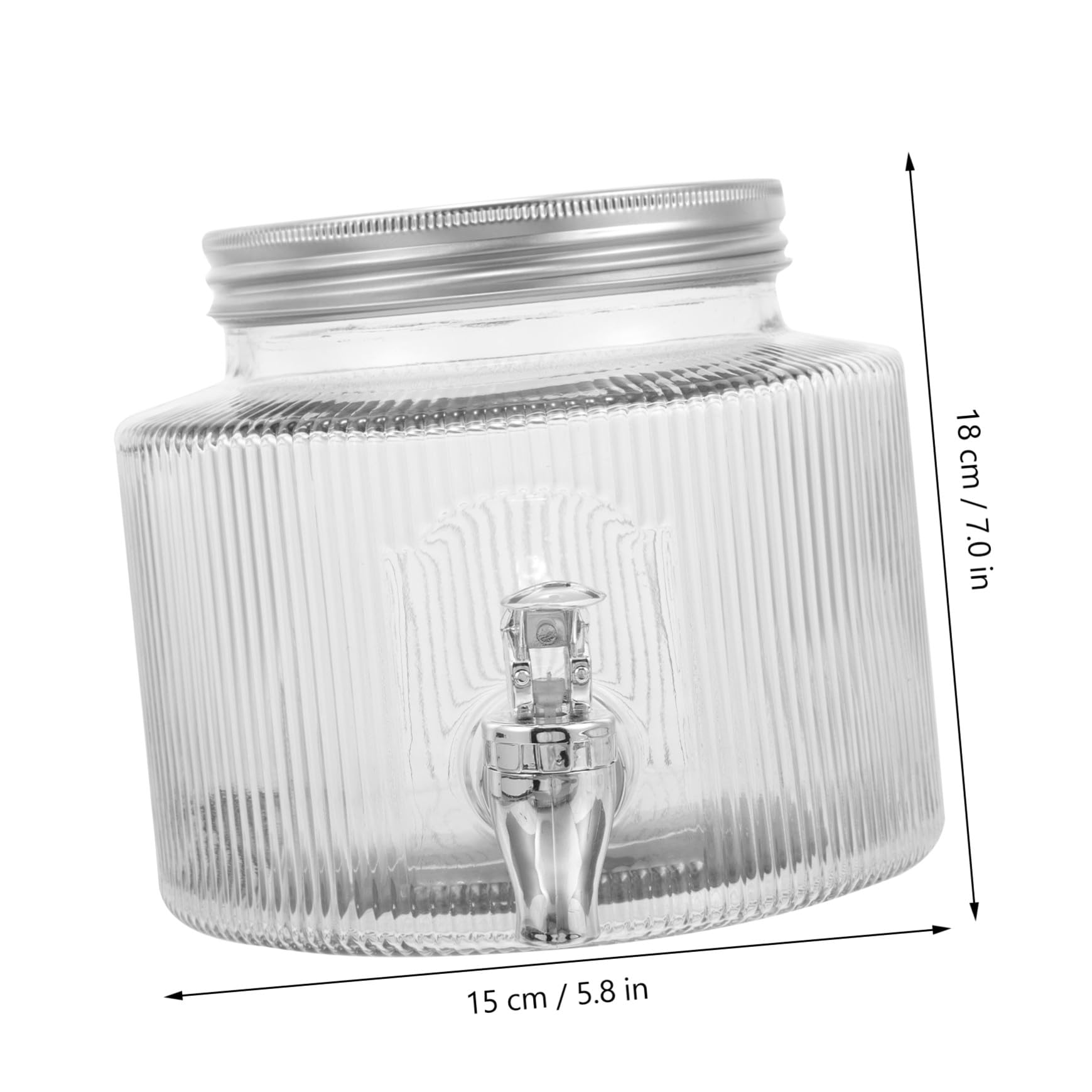 Dispensador de Bebidas y Fácil de Vidrio de 2.8l con Grifo Blanco Diseño Único y Fácil para Servir en Casa o Eventos