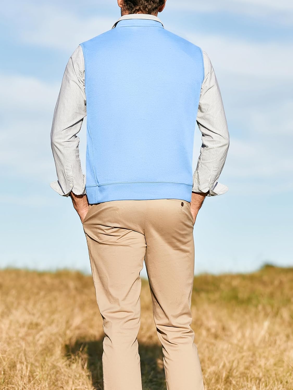 Makkrom Mens Quarter Zip Sleeveless Golf Vest Pullover Stand Collar Casual Vests Outerwear - Image 4