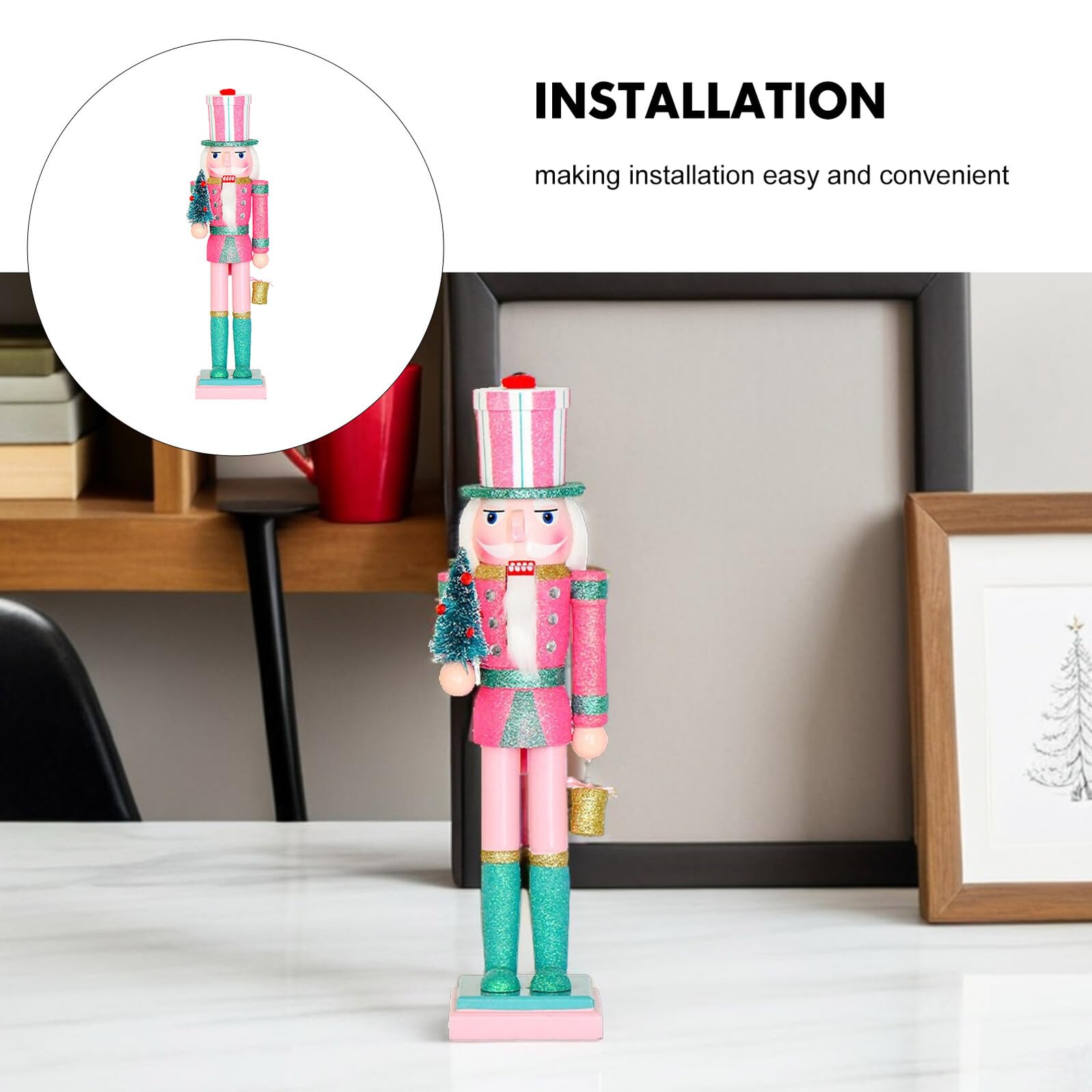 BESPORTBLE Holz Nussknacker Figur Nussknacker Soldaten Dekorative Statue Klassische Weihnachtsdekoration für Kaminsims Sammlerfigur Innen