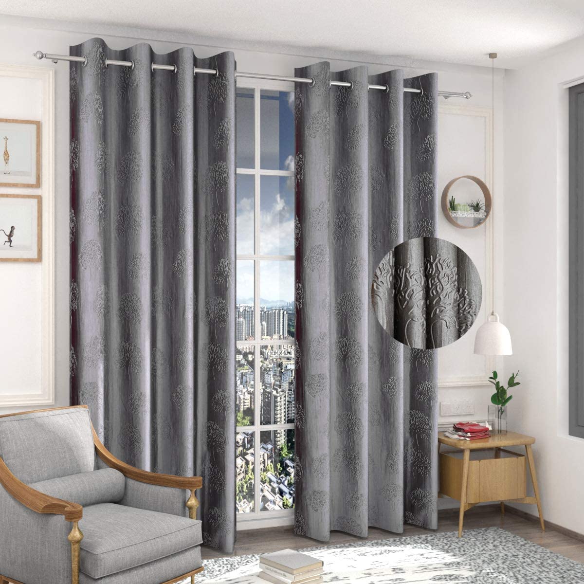 ARBON Luxury Velvet Curtain Room Darkening, Light Blocking Drape for Living Room, Bedroom, Office, Elegant Home Decor, Energy Efficient, Easy Care (Set of 1 PC)