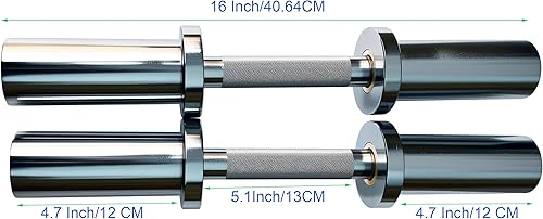 Miniatura 6 de Dumbbell Handles with 2 Pairs of collars clips, Olympic Loadable Dumbbell Bars, 16 Inch Dumbbells Bars for Home Gym, Weightlifting, Strength