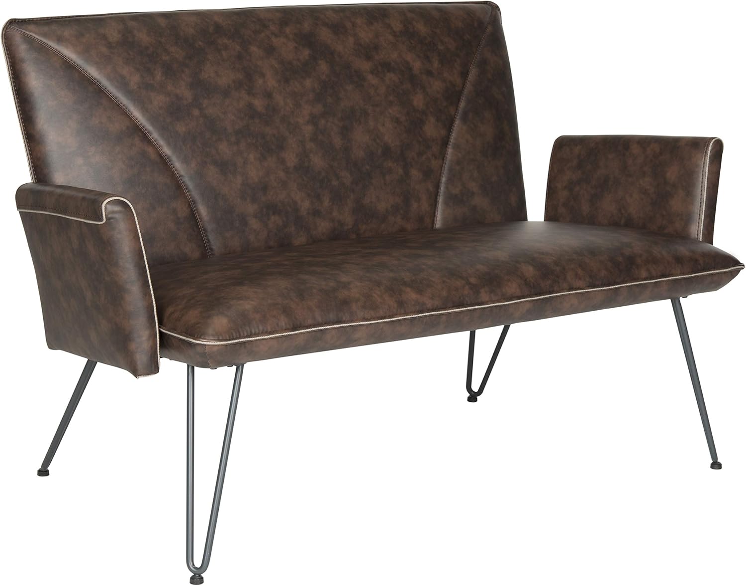 Safavieh Home Collection Johannes Mid-Century Modern Antique Brown Settee