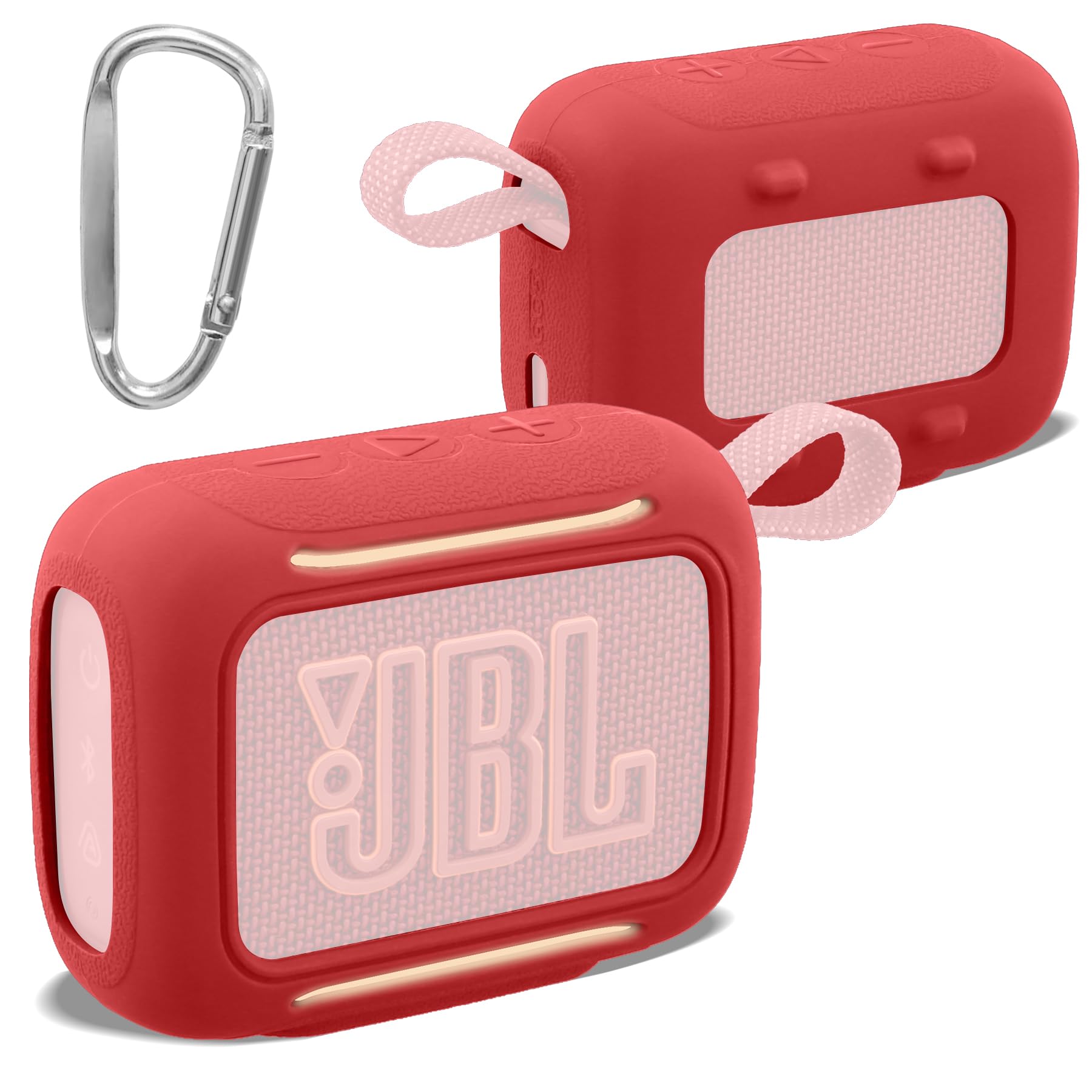 co2CREA Silicone Case for JBL Go 5 Bluetooth Speaker, Ultra-Light Shockproof Silicone Protective Cover Sleeve with Carabiner,Speaker Not Included — image 1