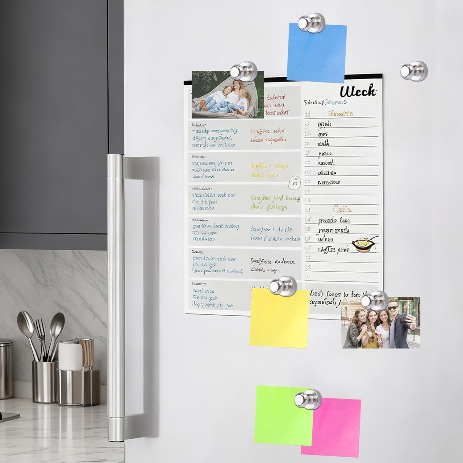 120 Pack Refrigerator Magnets 12 x 16mm Magnets for Whiteboard Neodymium Strong Magnets, Fridge Magnets Push Pins, Office Magnet, Magnets for Crafts