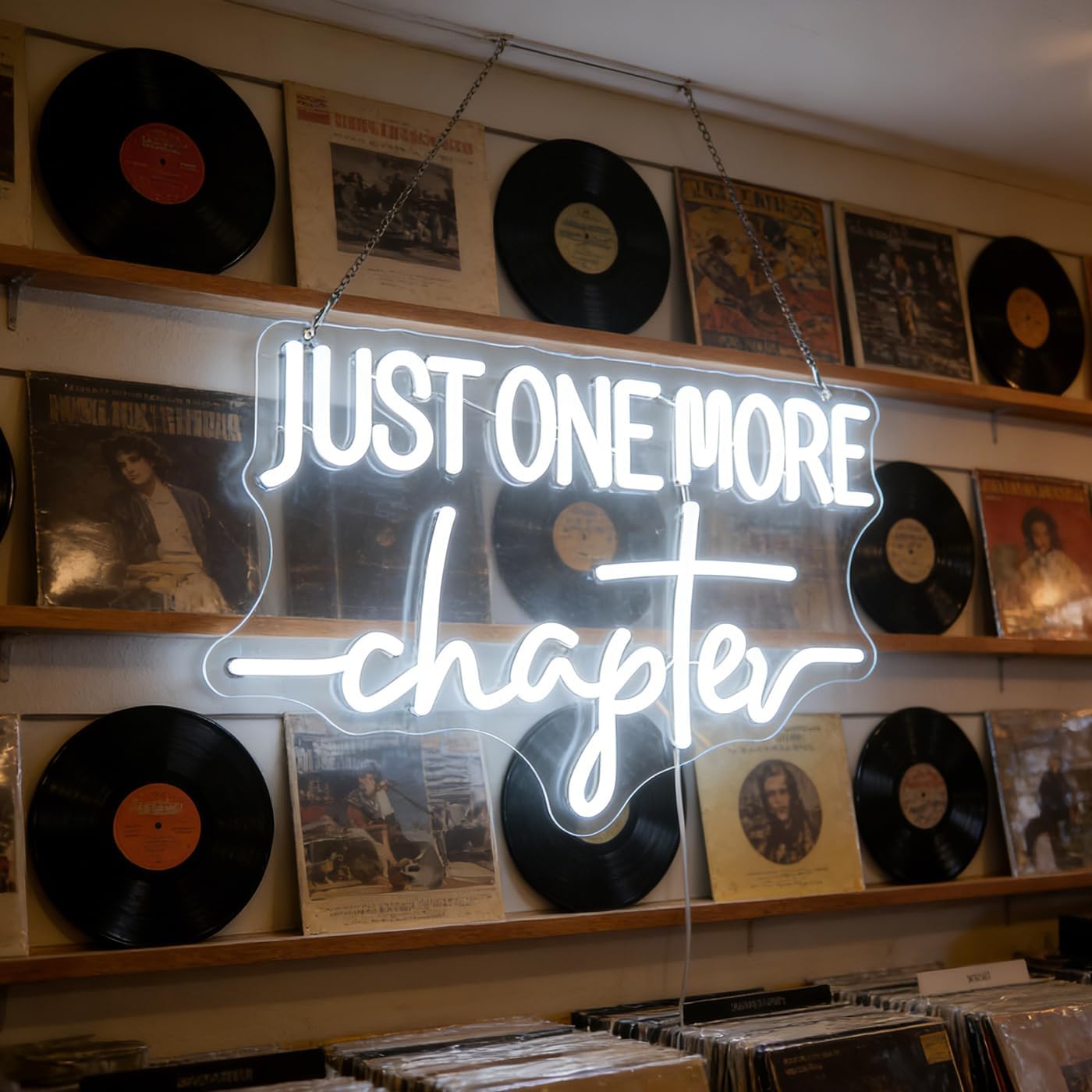 Just One More Chapter Neon Sign, Book Store Wall Decor Kid's Room Game Room School Classroom Wall Art Decor, Bookish LED Sign, Bookworm Reader Club Wall Decor Christmas Birthday Gifts