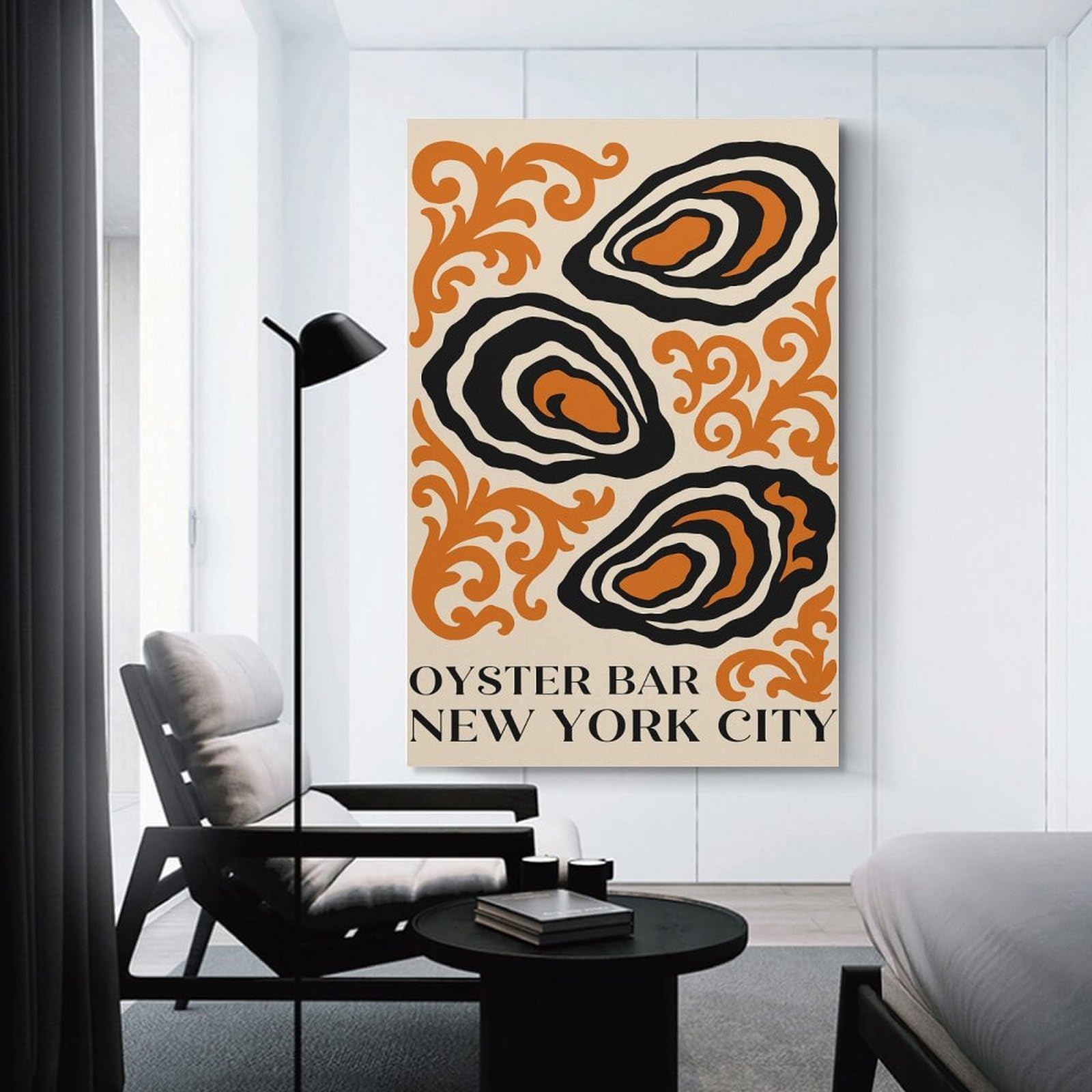 Junmoney Unframe-Style-24 Oyster Bar New York City Canvas Wall Decor, 16X24inch(40X60cm), For New Homes, Bedrooms Or Workspaces, Gift Idea For Housewarming And Birthdays