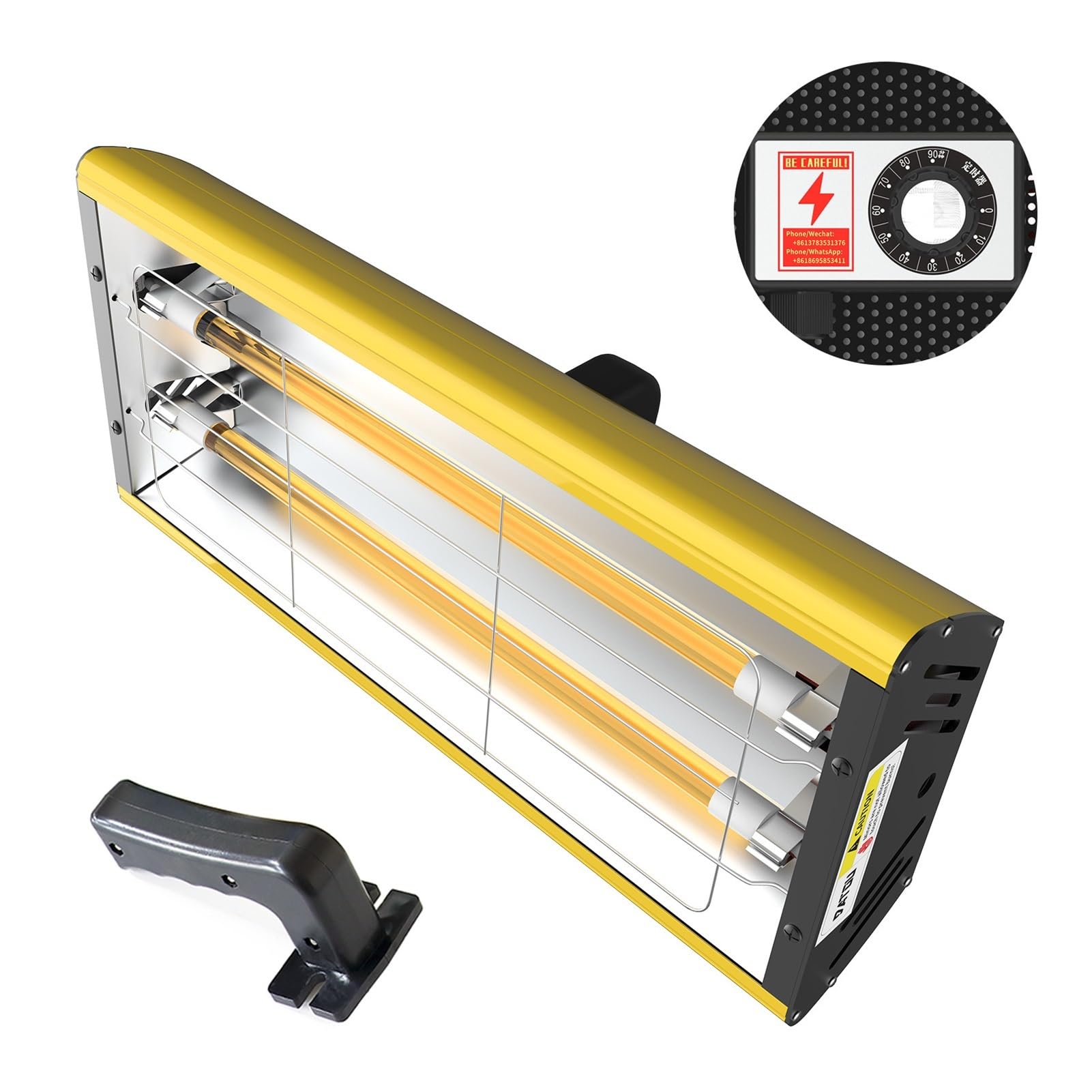 Lampa Utwardzająca, Lampa Na Podczerwień Do Utwardzania Lakieru 2000W Krótkofalowa Grzewcza Kabina Lakiernicza Światło Suszące Farbę Naprawy Karoserii Samochodu(DT-SC-001-Y)