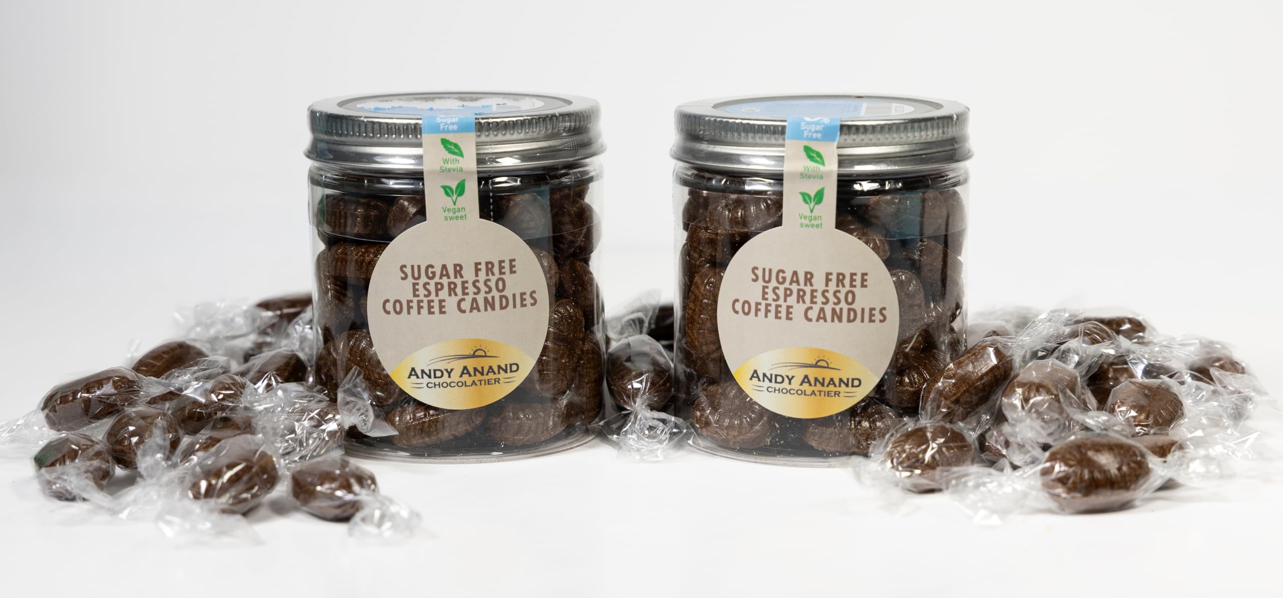 Sugar Free Espresso Coffee Hard Candy - Made in Europe Gluten Free & Diabetic Friendly Coffee Candy, With Real Unique Flavor Hard Candy Individually Wrapped (Pack of 2)