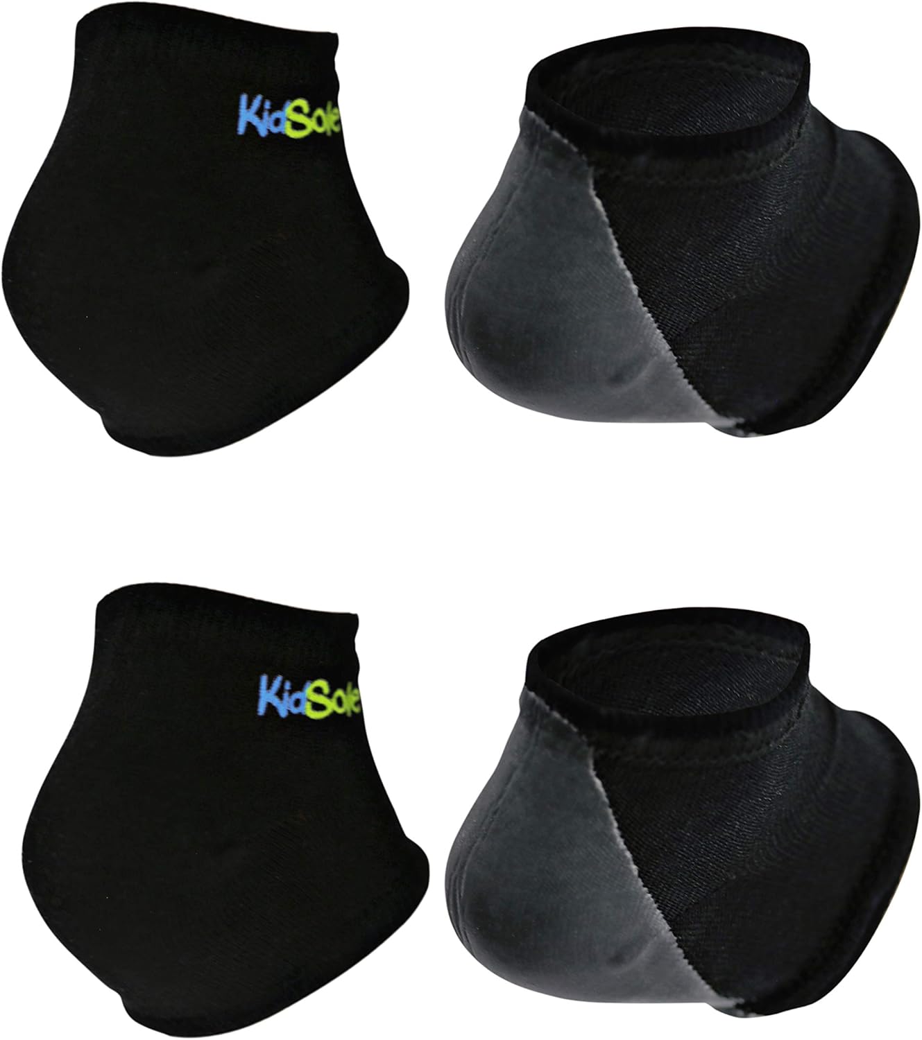 KidSole Gel Heel Strap for Kids with Heel Sensitivity from Severs Disease, Plantar Fasciitis. (Black) (Teenager Sizes 6-8, Black)