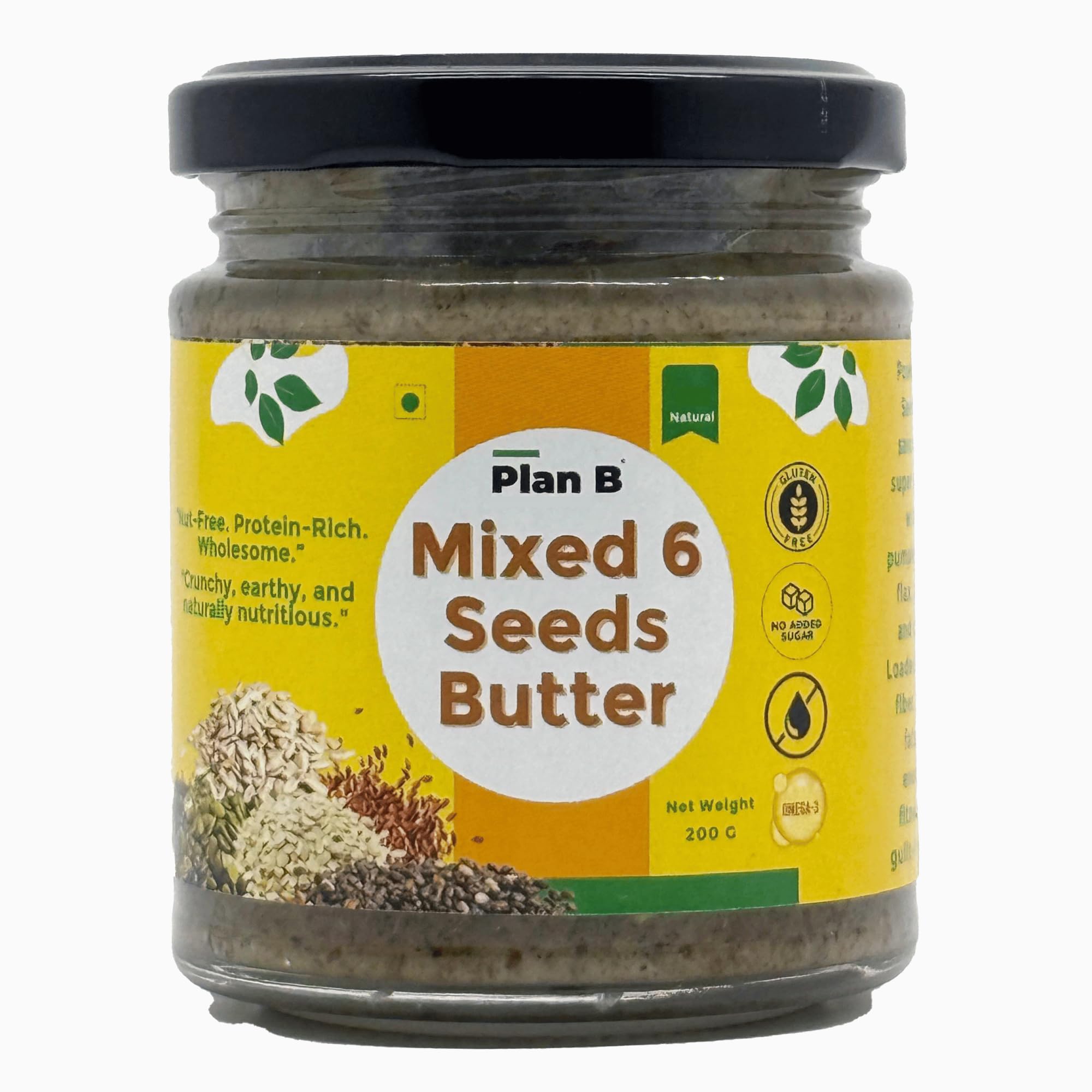 Plan B 6 Seeds Nut Butter | 200g | Pumpkin, Melon, Hemp, Flax, Chia & Sunflower Seeds | Vegan, High Protein, Omega-3 Rich, No Added Sugar | Keto-Friendly, Gluten-Free Superfood Spread-image-32