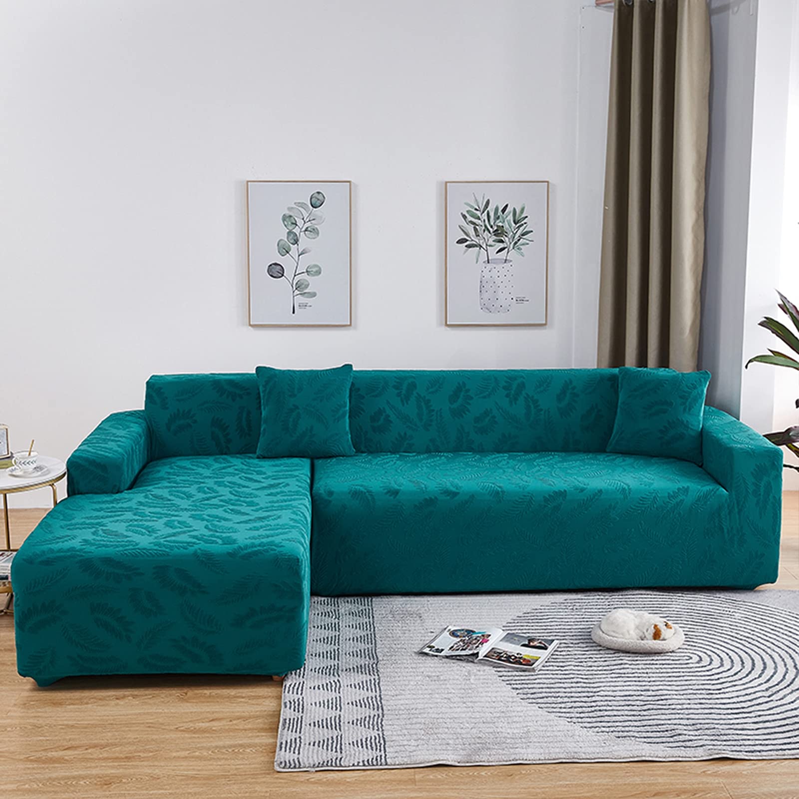 Housse de canapé extensible pour grand divan 4 à 5 places de 235 à 300 cm