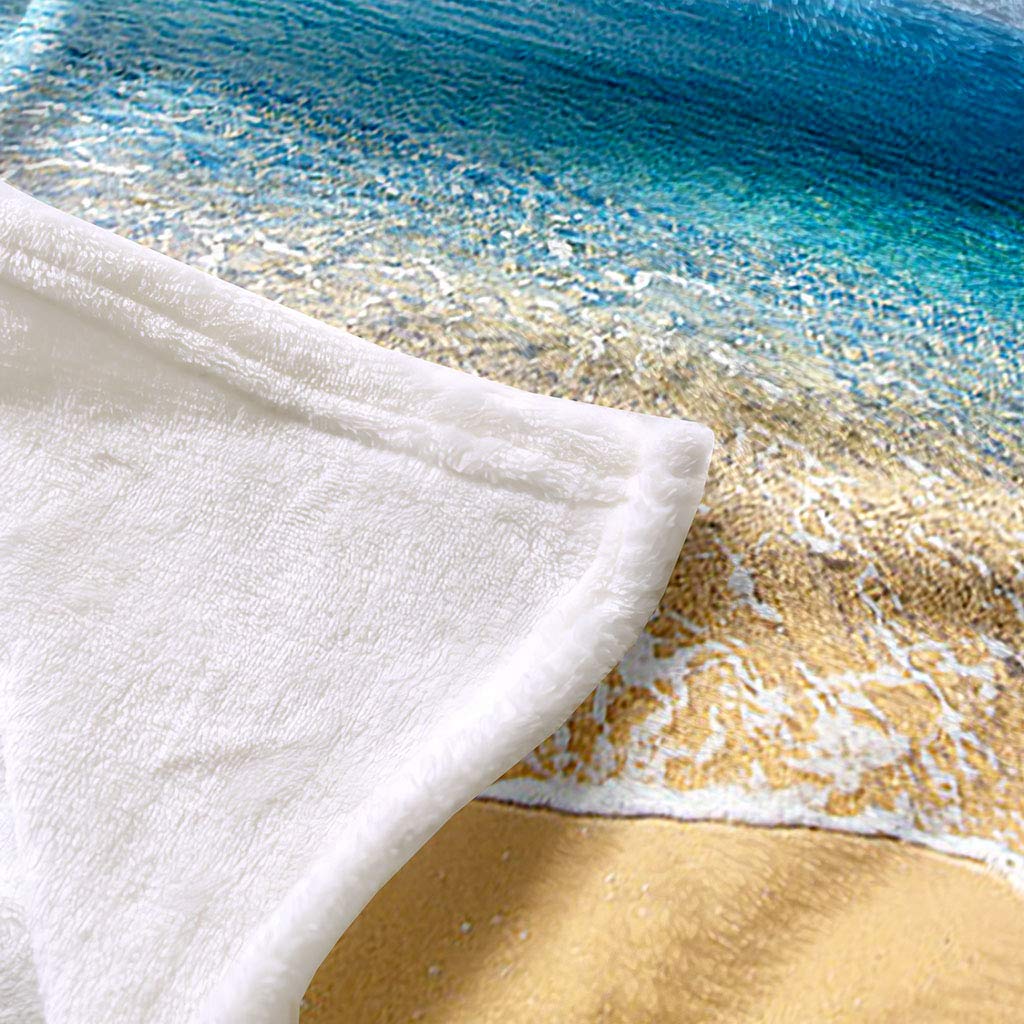 Coperta Pile Letto Matrimoniale 180X200Cm Cielo Azzurro E Vista Mare Stampata Motivo, Coperte Invernale Di Flanella Morbido In Peluche Per Letto/Divano/Sedie, Leggere, Calda, Accoglienti