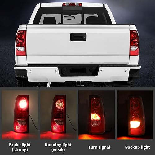 Miniatura 10 de Tektend Luces traseras compatibles con Chevy Silverado 1500 2500 3500 montaje de luces traseras de repuesto estilo de fábrica, lado del pasajero