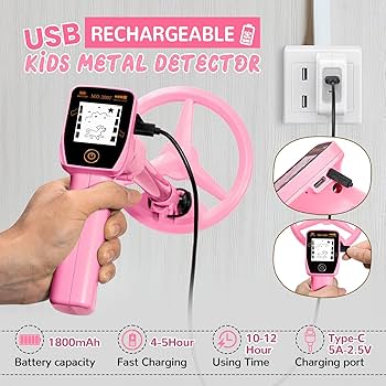 Metal Detector For Children With Waterproof Search Coil, LCD Display, Lightweight Junior Metal Detector With Carry Bag And Shovel