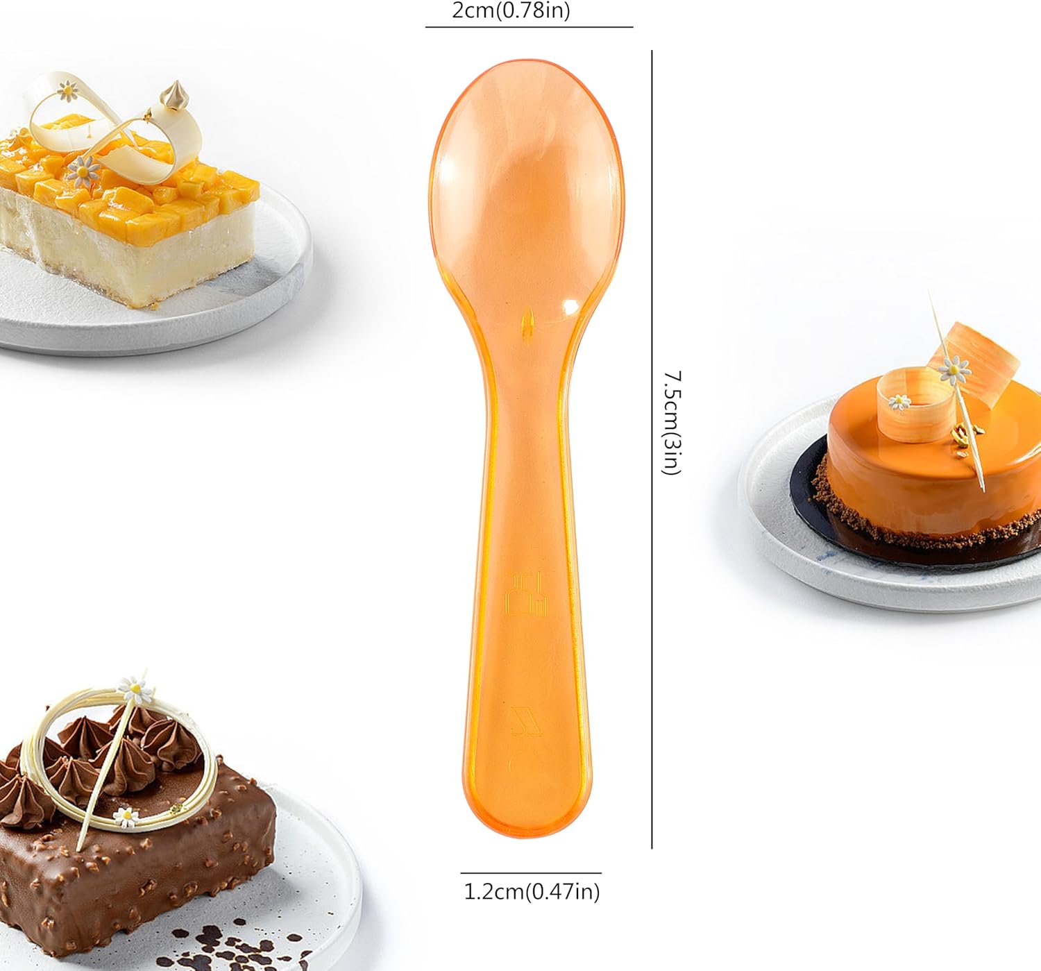 Disposable Mini Plastic Spoons, Multi-Color Small Dert Spoons for Ice