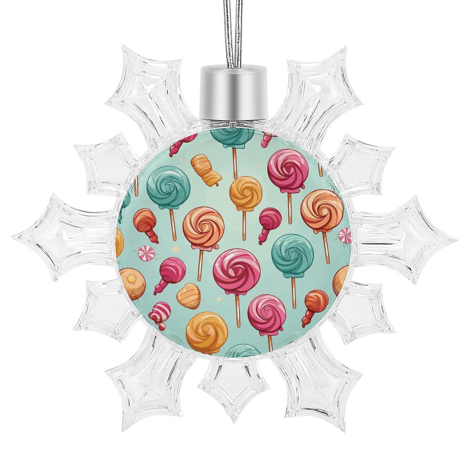 Candy Snowflake Ornaments Cute Snowflake Pendant Exquisite Christmas Tree Ornaments for Christmas Weddings New Year Birthday Holiday Celebration
