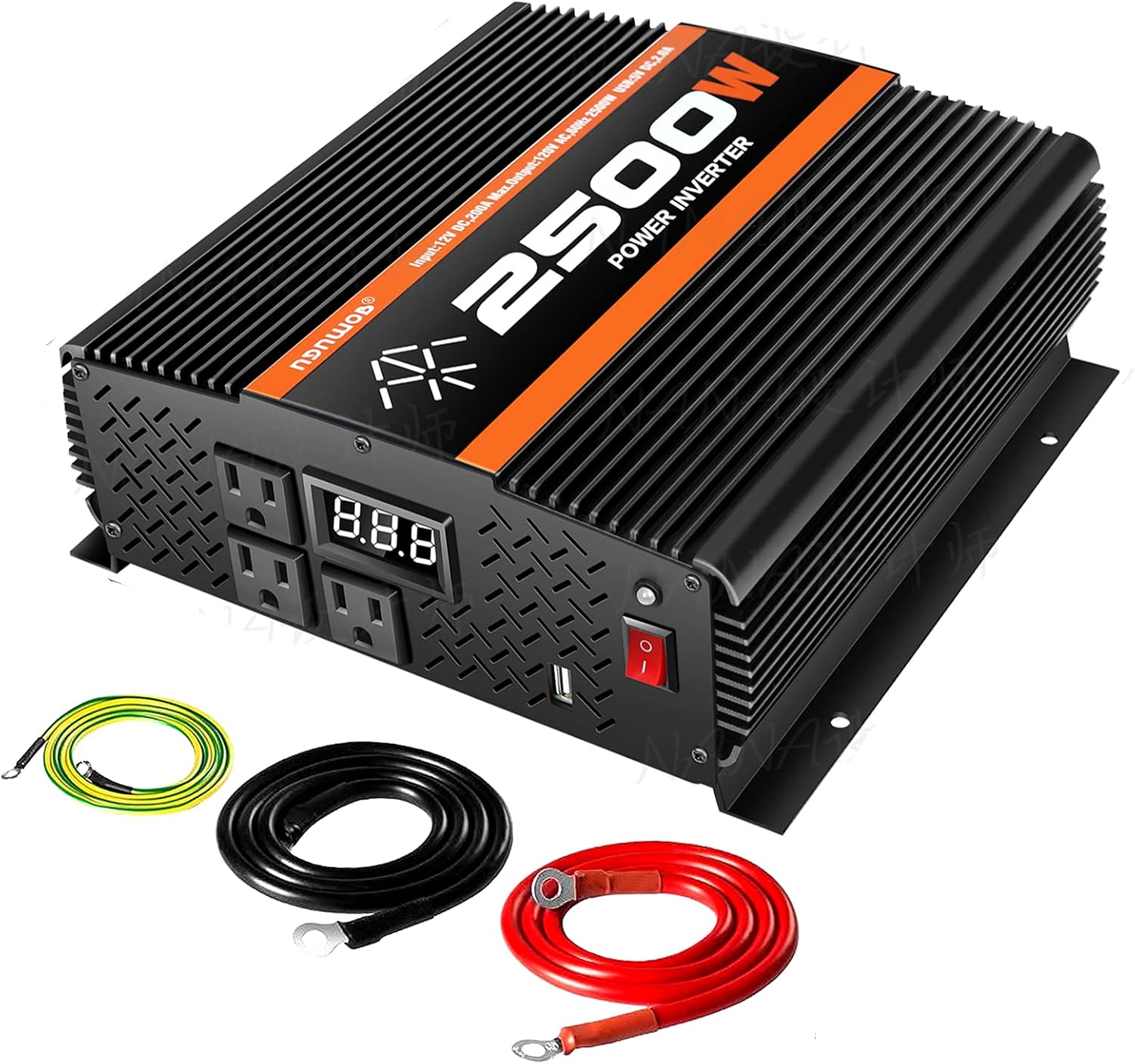 Lowest Price NGNWOB Truck RV car Inverter 2500W / 5000W Power Inverter 12V to110V Power Converter with Intelligent LCD Display 3 AC Port