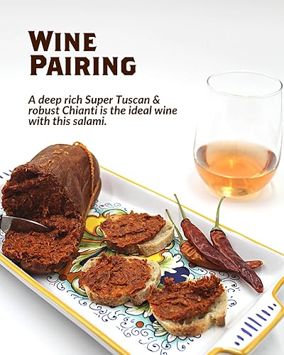 Miniatura 5 de Fortuna's N'Duja hecho a mano, salami untable de estilo italiano, carne de cerdo natural 8-10 oz. Una especialidad de Calabria, hecho con verdadero