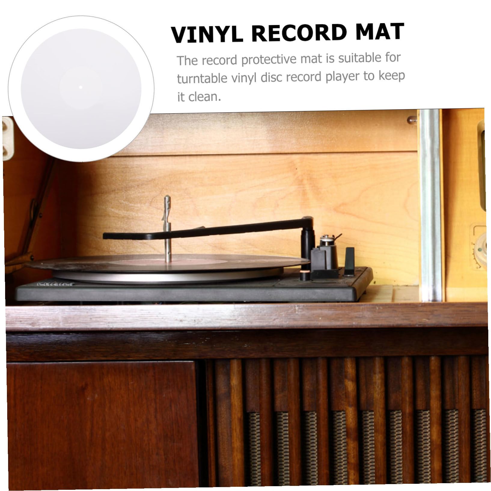 Tappetino per Giradischi in Acrilico Protezione per Vinile Bianco Accessorio per Dischi Antigraffio e Resistente per Giradischi Standard