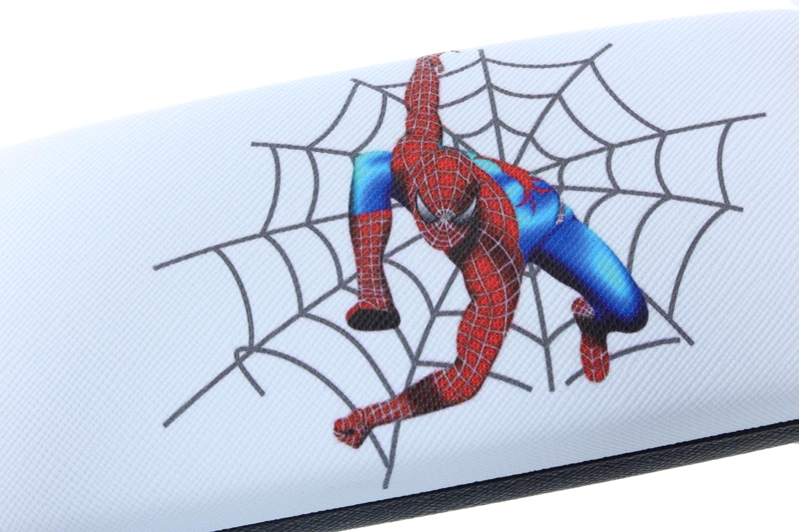 niedliches Brillenetui für Kinder Spiderman in weiß mit Metallscharnier