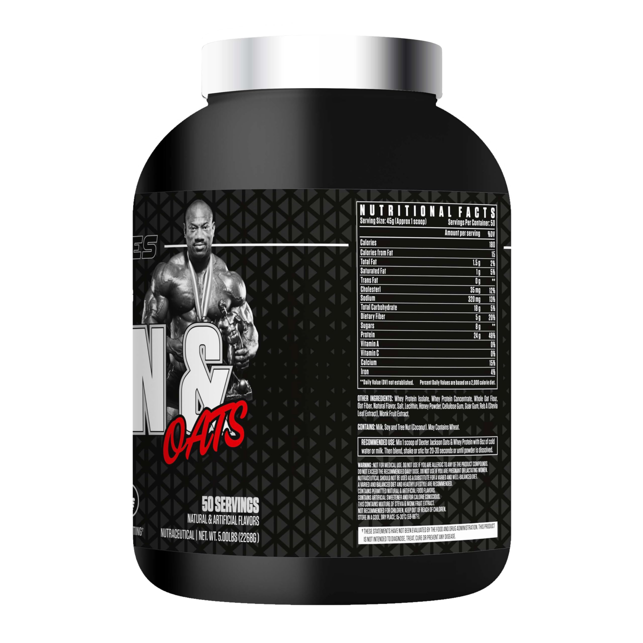 Dexter Jackson Black Protein & Oats | Ultra-Premium Advance Protein Powder | Chocolate Chips Cookies | 5 lbs (2268g) | 50 Servings | Muscle Fuel with Oats for Optimal Performance — Amazon image 3