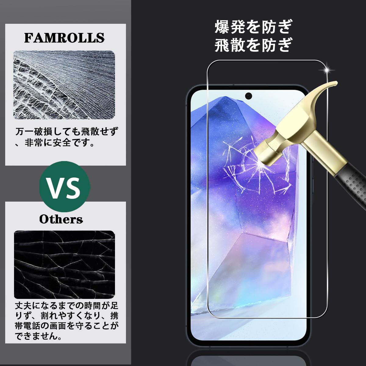Amazon.co.jp: 【2+2枚セット ガイド枠付き】 対応 Galaxy A55 5G
