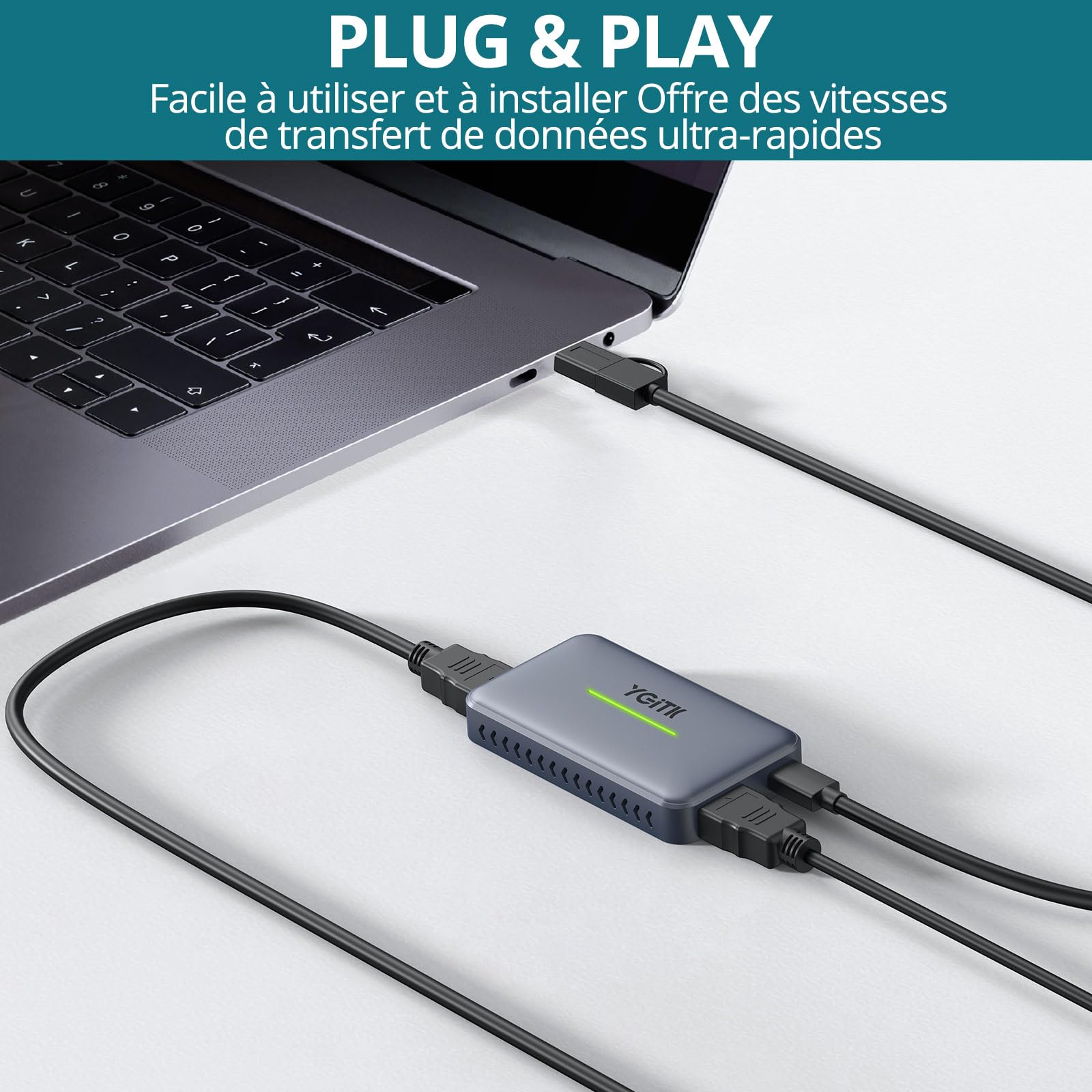 HDMI 4K Carte de Capture USB 3.0 Carte d'Acquisition Vidéo Enregistrement Streaming Capture de Jeu vidéo pour PS5/XBOX One/Switch
