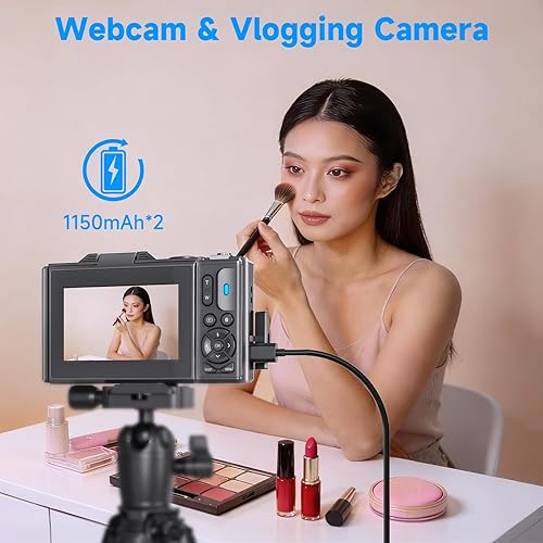 Miniatura 7 de Cámara digital 5K para vlogging de 80 MP para YouTube, enfoque automático WiFi y antivibración, con pantalla abatible de 180 ° de 3 pulgadas, zoom