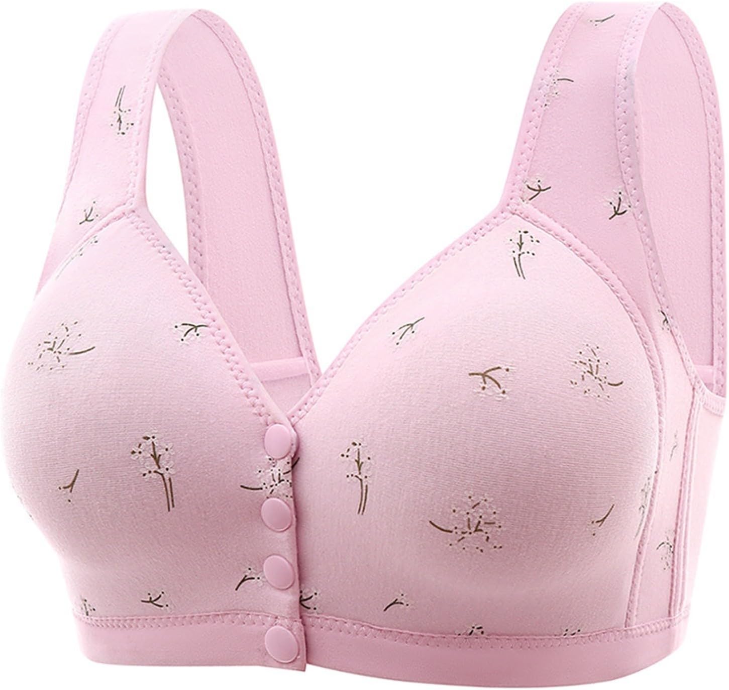 Daisy Bras for Older Women Front Closure Push up Bra No Underwire Front Opening Bra with Sports Bras for Women Workout