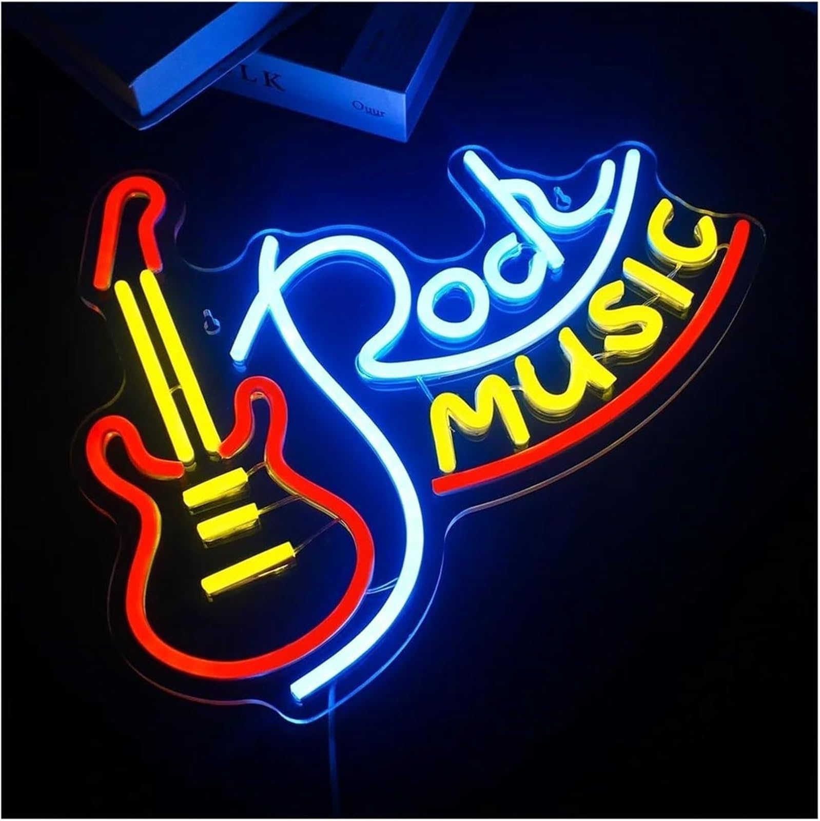 Lampada al neon Musica rock per insegne al neon Chitarra per per decorazioni murali Luce LED per camera da letto Studio Bar