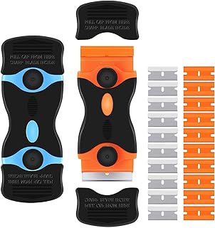 Double-Edged Razor Blade Scrapers, Scraper Tool, Paint Scraper Plastic Scraper for Auto Glass Cooktop Stove Window, Cleaning Adhesive Labels Decals
