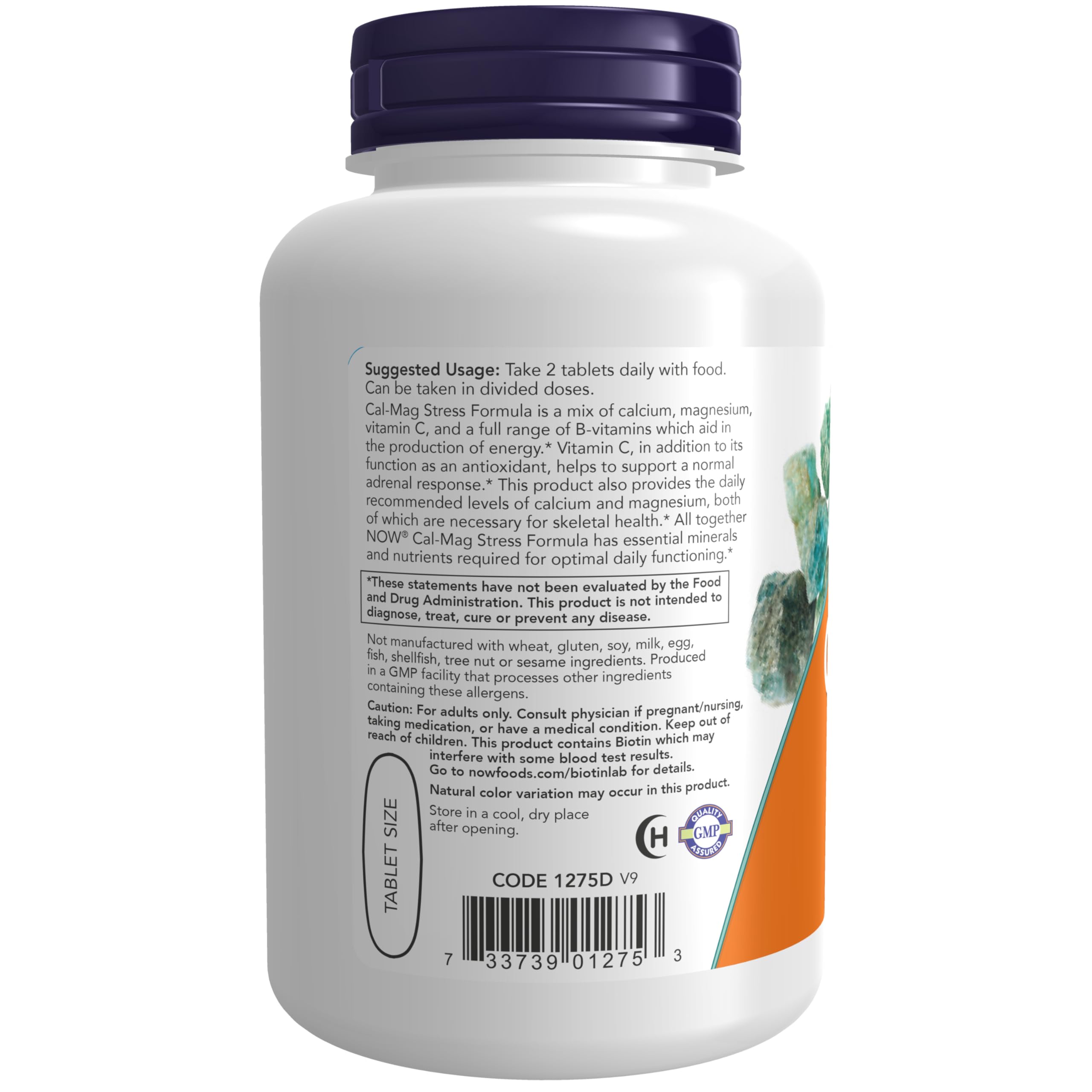NOW Supplements, Cal-Mag Stress Formula* with B-Complex & Vit C, 100 Tabs — Amazon image 3