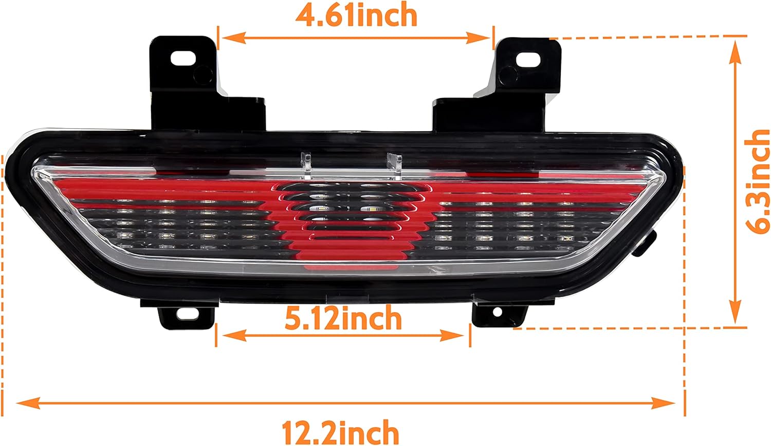 KEWISAUTO Backup Light for Mustang 2015-2017, Clear Lens Rear Light w/Red LED Tube Brake Reverse Back Up Lamp for Ford Mustang 2015 2016 2017 Accessories