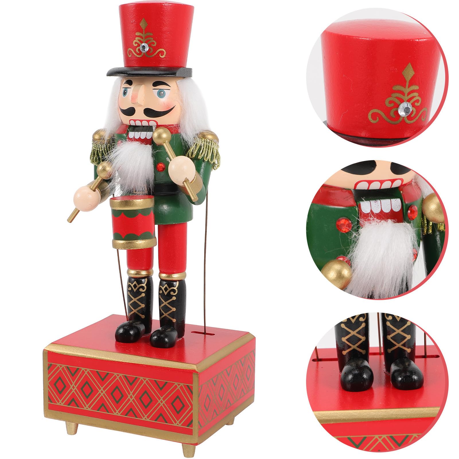 Weihnachts Spieluhr im Nussknacker Design 32cm Musikspiel und Tischdekoration für Festliche Weihnachtsstimmung