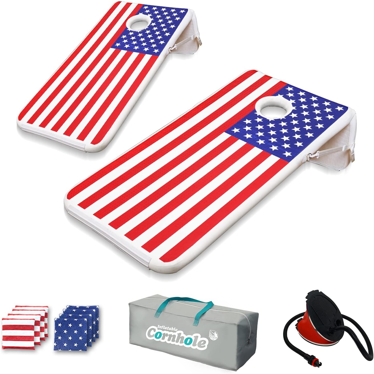 FunWater Cornhole Set – 4'x2' Portable Corn hole Game Includes 8 Bean ...