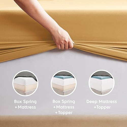 Miniatura 8 de Nestl - Juego de sábanas con bolsillo extraprofundo y de microfibra suave, 6 piezas, sábanas y fundas de almohada resistentes a la decoloración,