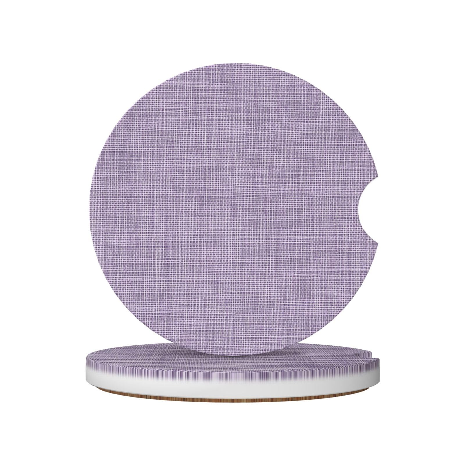 Flat Fabric Texture in Lilac Ceramic Coasters,2pcs