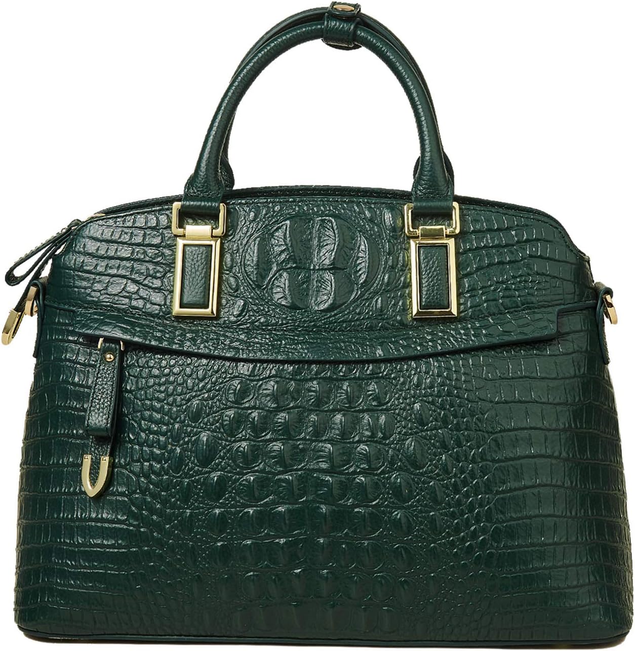 Genuine Leather Top-Handle Bags for Women Full Grain Cowhide Embossed Crocodile Purse and Handbags