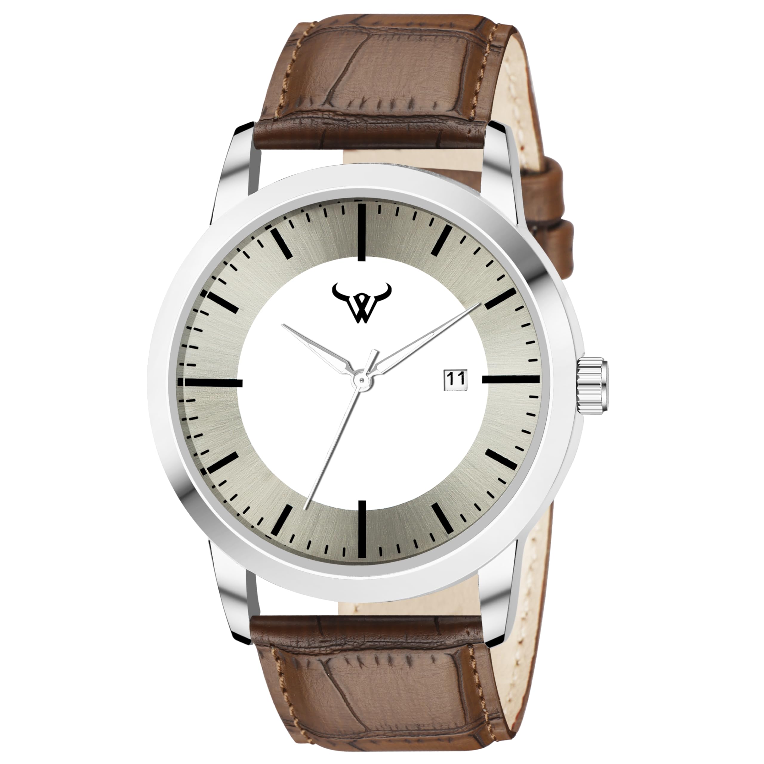 Wild world Lifestyle unique Round White Dial and Faux Leathers Strap Casual Analog Quartz Movement Wrist Watch for Men with auto Date (B0CW6HDL2R) Amazon Price History, Amazon Price Tracker