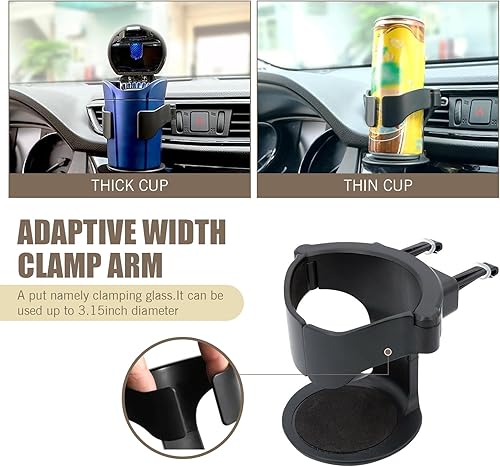 Miniatura 5 de Eratus 1 soporte para taza de ventilación de aire acondicionado de automóvil de 3.74 x 3.14 pulgadas, con hoja horizontal, soporte de carga ABS,