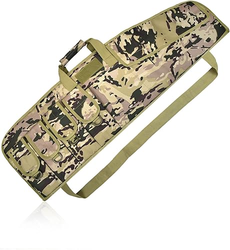 AUMTISC Funda táctica para pistola de rifle de 3642 pulgadas, bolsa suave para escopeta con 6 bolsas, correas de velcro en el interior, cremallera
