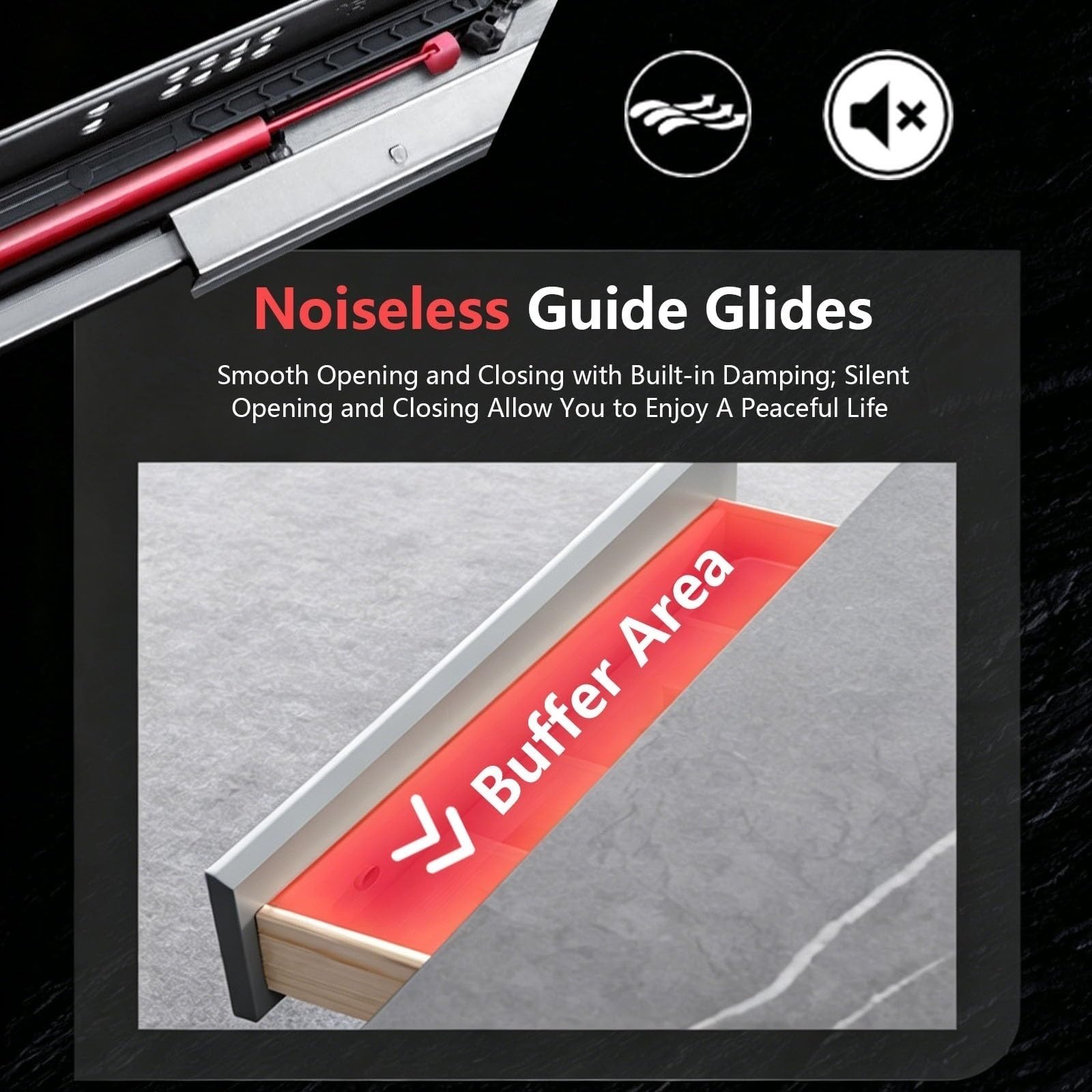Guías para Cajones Ajustables en 3D con Extensión Total y Cierre Suave