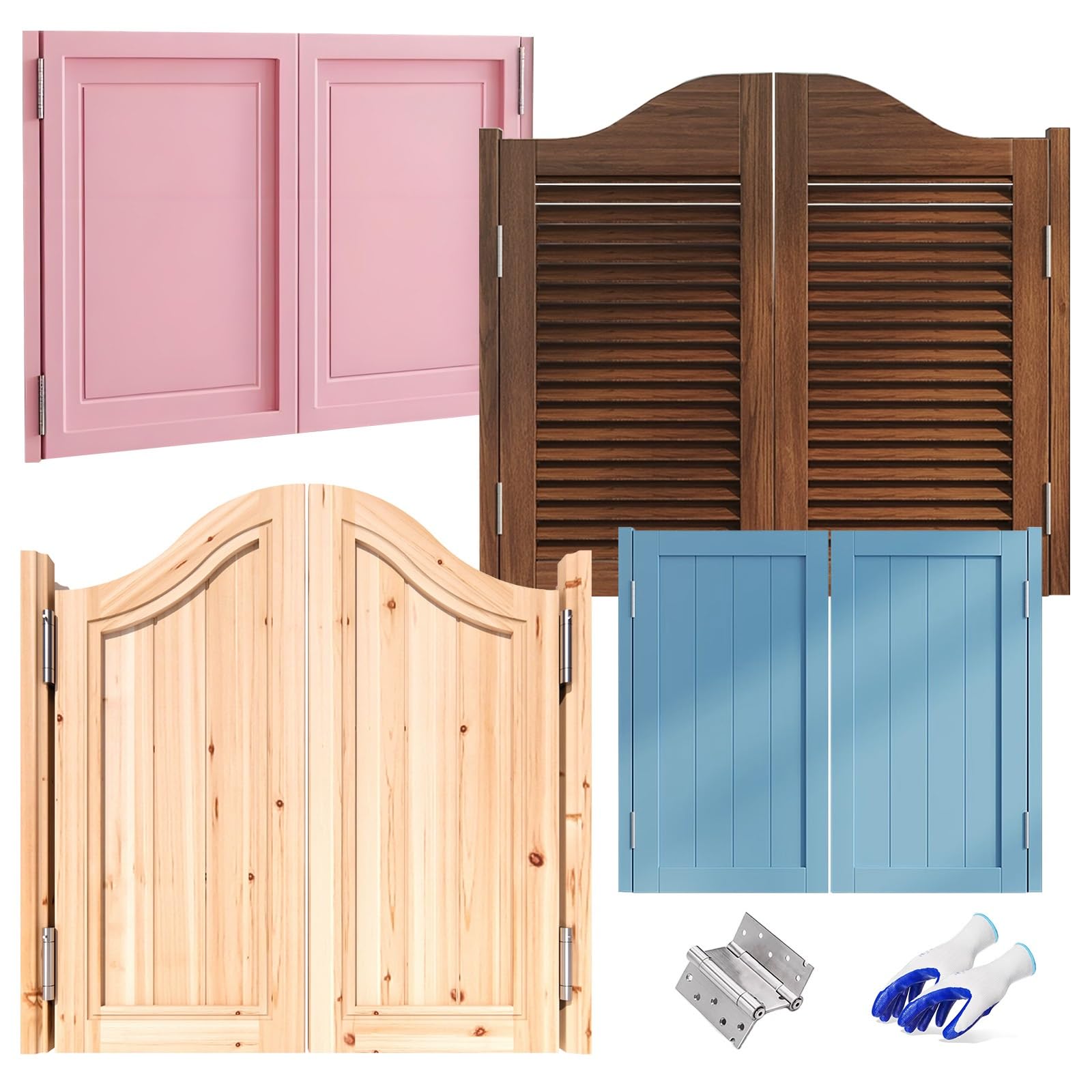 Porte saloon double battante en bois massif pour cuisine et bar COM