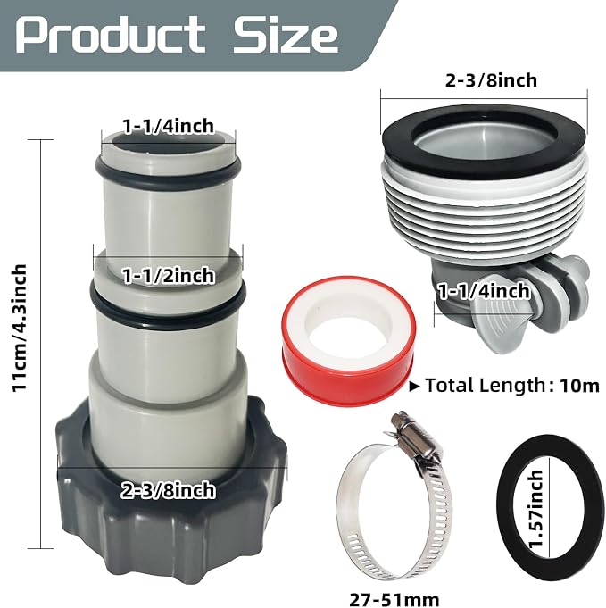 Kit Adaptador Manguera para Piscina 4 Piezas miniatura 3