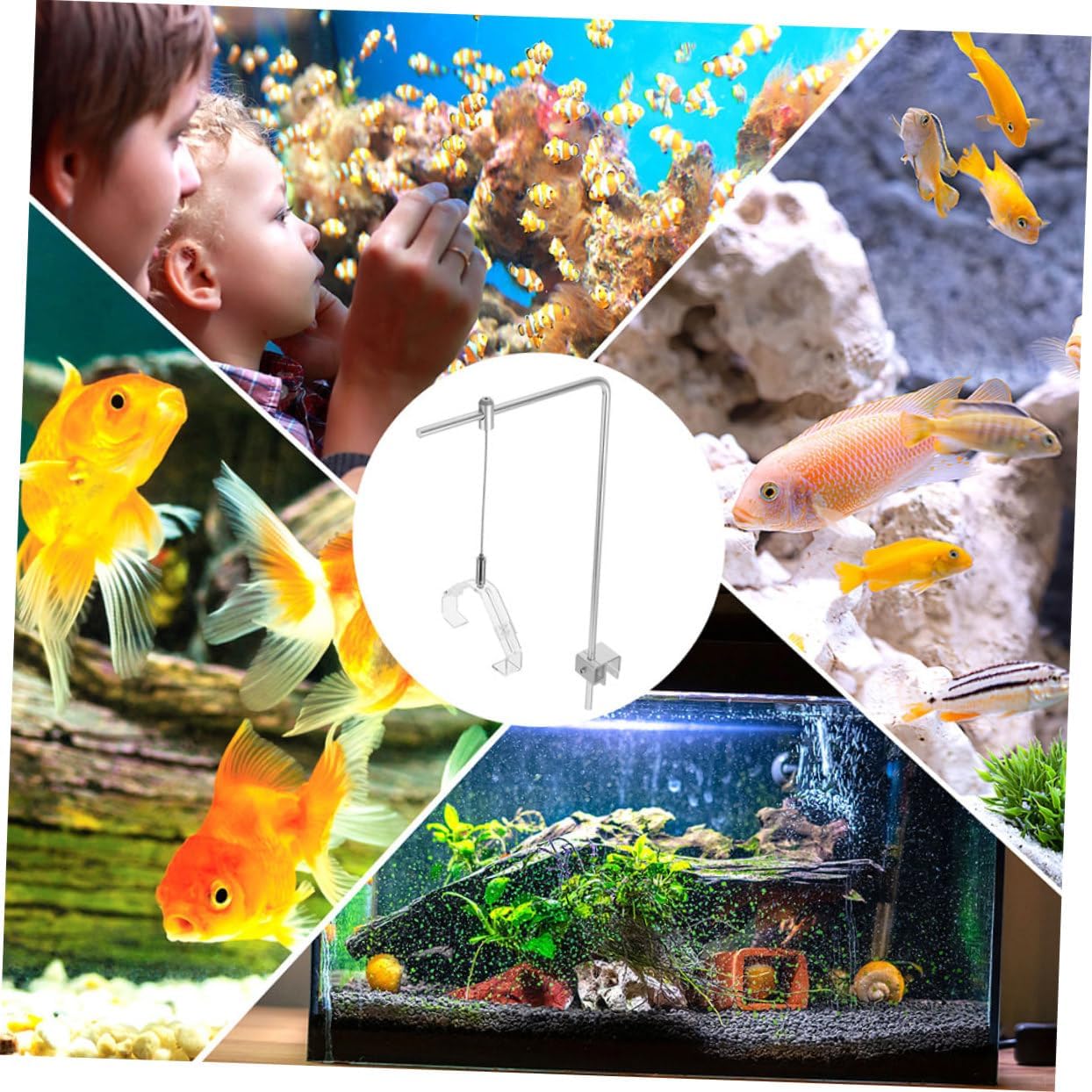 2pcs Adjustable Fish Tank Light Stand Sturdy Aquarium Lighting Holder for Home Professional Use Suitable for Saltwater Freshwater Tanks